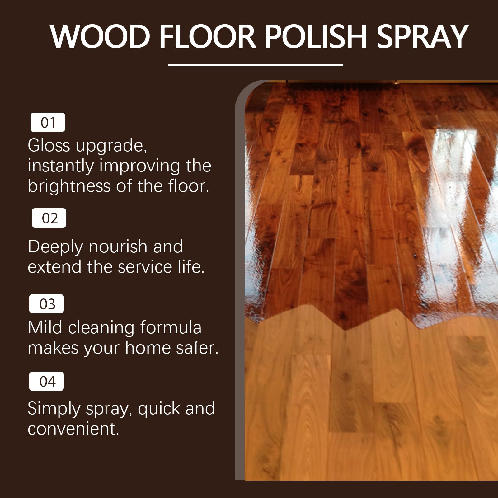 Pulidor de madera natural de cera de abeja y restaurador de pisos de madera dura, no necesita lijado para eliminar arañazos menores, pulidor y limpiador profesional de muebles, potenciador de brillo