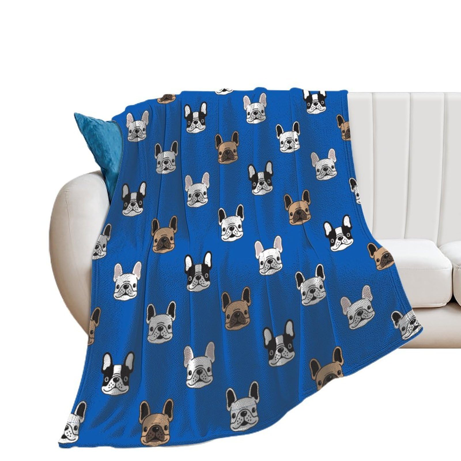 OUTBDNVFSA French Bulldogs Throw Blanket Lightweight Summer Blankets for Bed Sofa Camping Travel