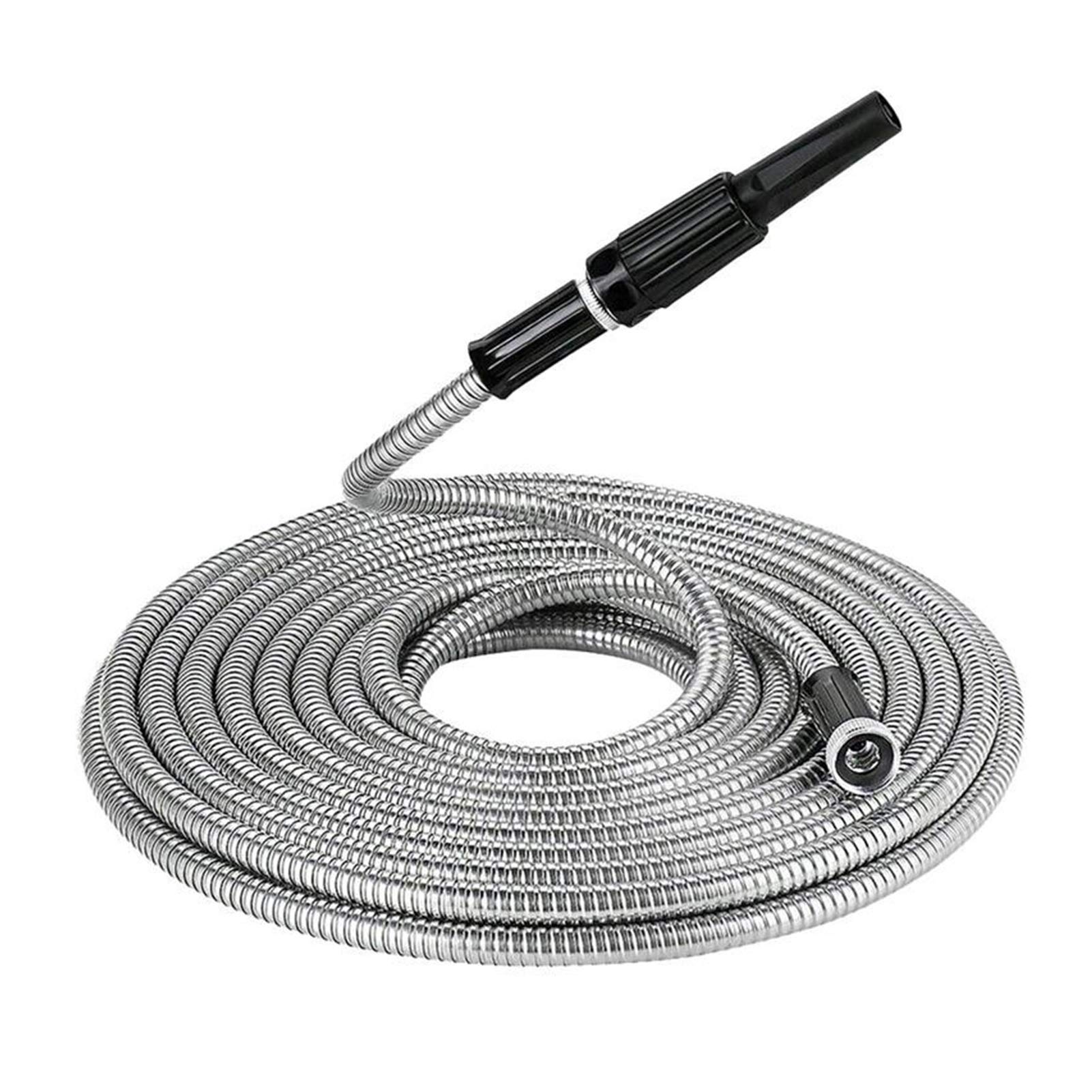 Hose Inox 25 50 75 100 Piedi Tubo Da Giardino In Acciaio Inox 304 - Flessibile, Leggero, Lunghezze 25/50/75/100 Piedi - Perfetto Per Irrigazione Tubo Acqua Pressione 5mpa - Foto 8