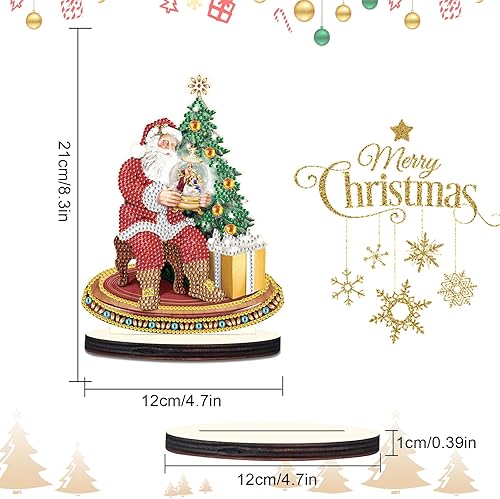 Miniatura 3 de LazyFold Kit decorativo de pintura de diamante para árbol de Navidad, escritorio de árbol de Navidad, arte de diamante 5D, adornos de decoración de