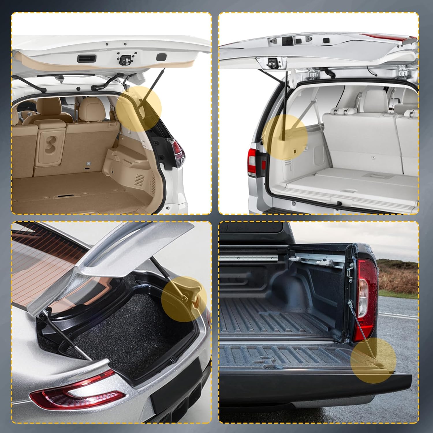 ASAPE Lift Supports Struts Shocks for for Jeep Grand Cherokee 1999-2004 (for Laredo/Limited/Sport/Special Edition),Liftgate+Hood+Window Glass Lift Supports 4048 4528 4699,Pack of 6