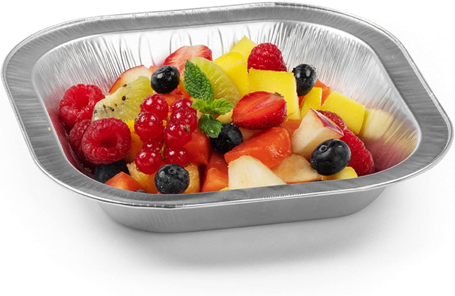 Cuki Bowl Plates, Aluminium with "Tree" Decoration, Size cm 18.05x18.05, 1 Pack of 100 Pieces - 850 g