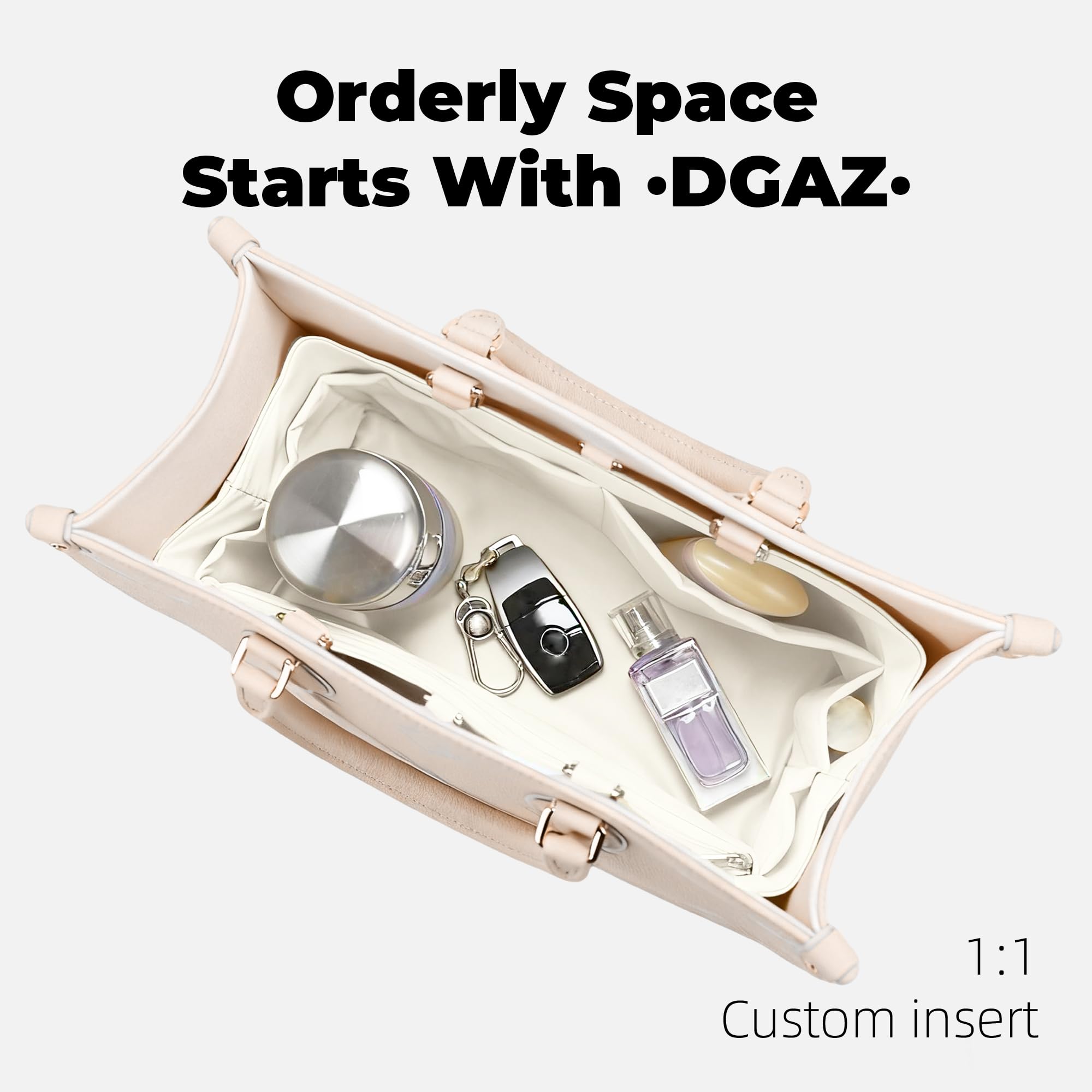 DGAZ Ligero Organizador Interior para OnTheGo PM, Inserto de Bolso, Craie