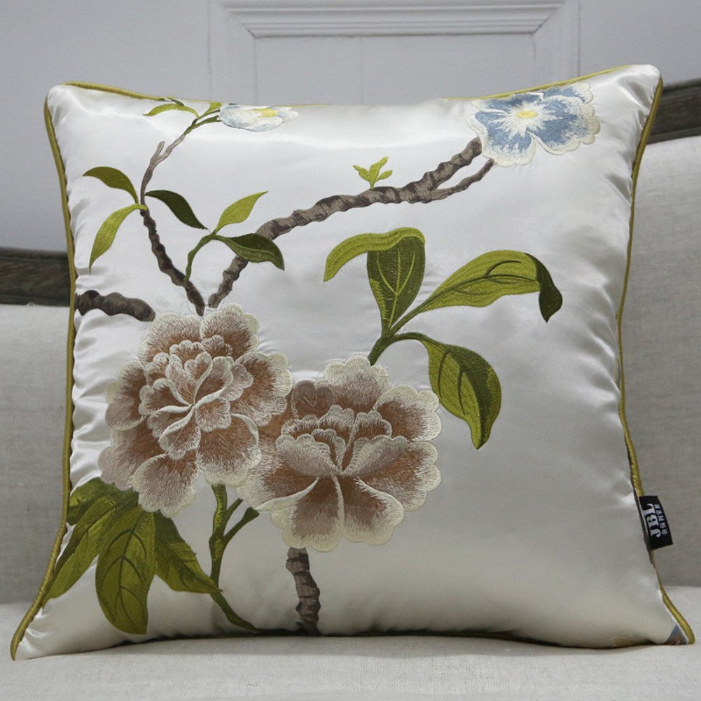 Coussin de broderie plantes pour embellir votre canapé au style campagne pastorale américaine