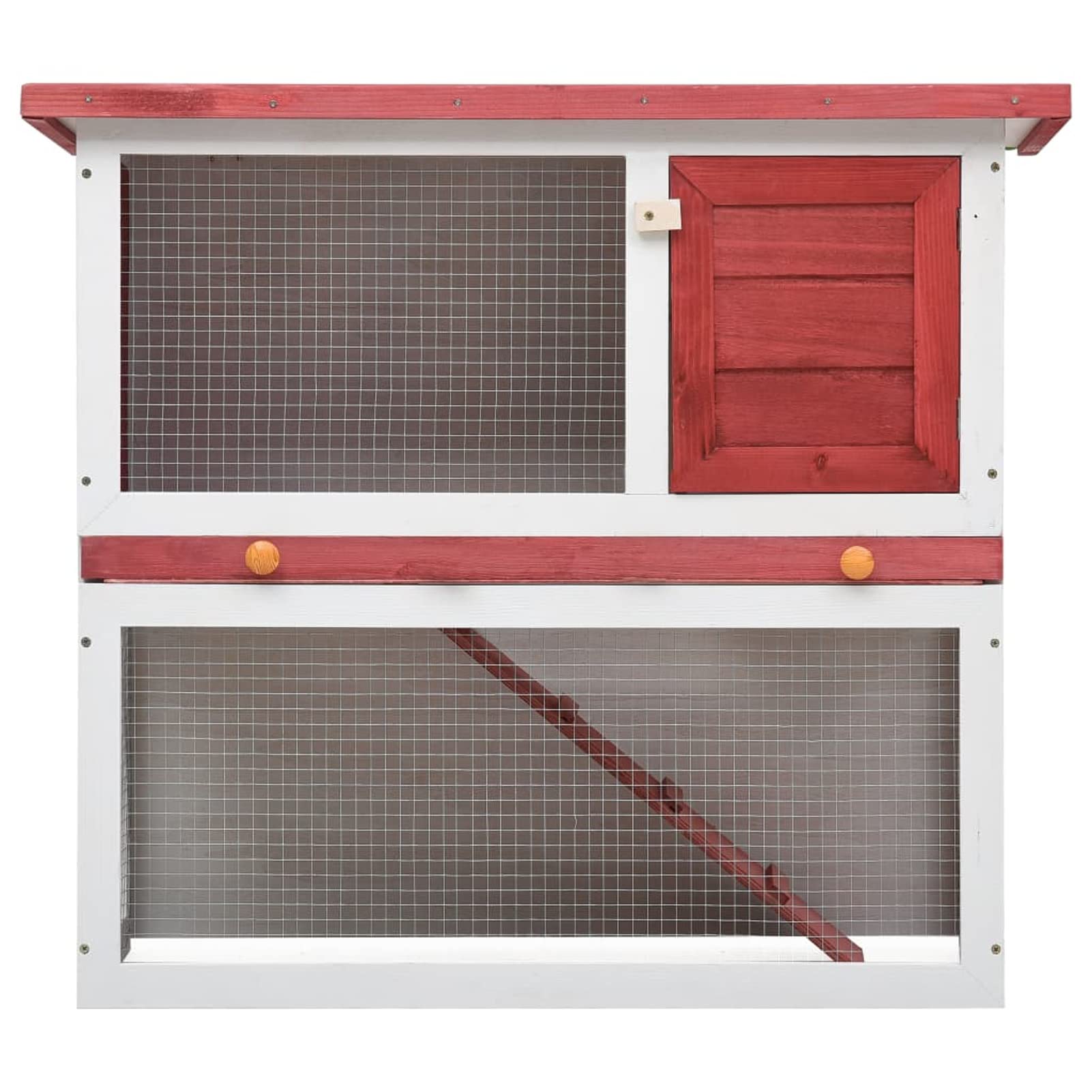Jaula conejera con 1 Puerta, Jaula Cobaya, Jaulas para Conejos, Jaula Hamster, Casa Conejo, Casita Conejo, Nido Conejo, Madera Rojo