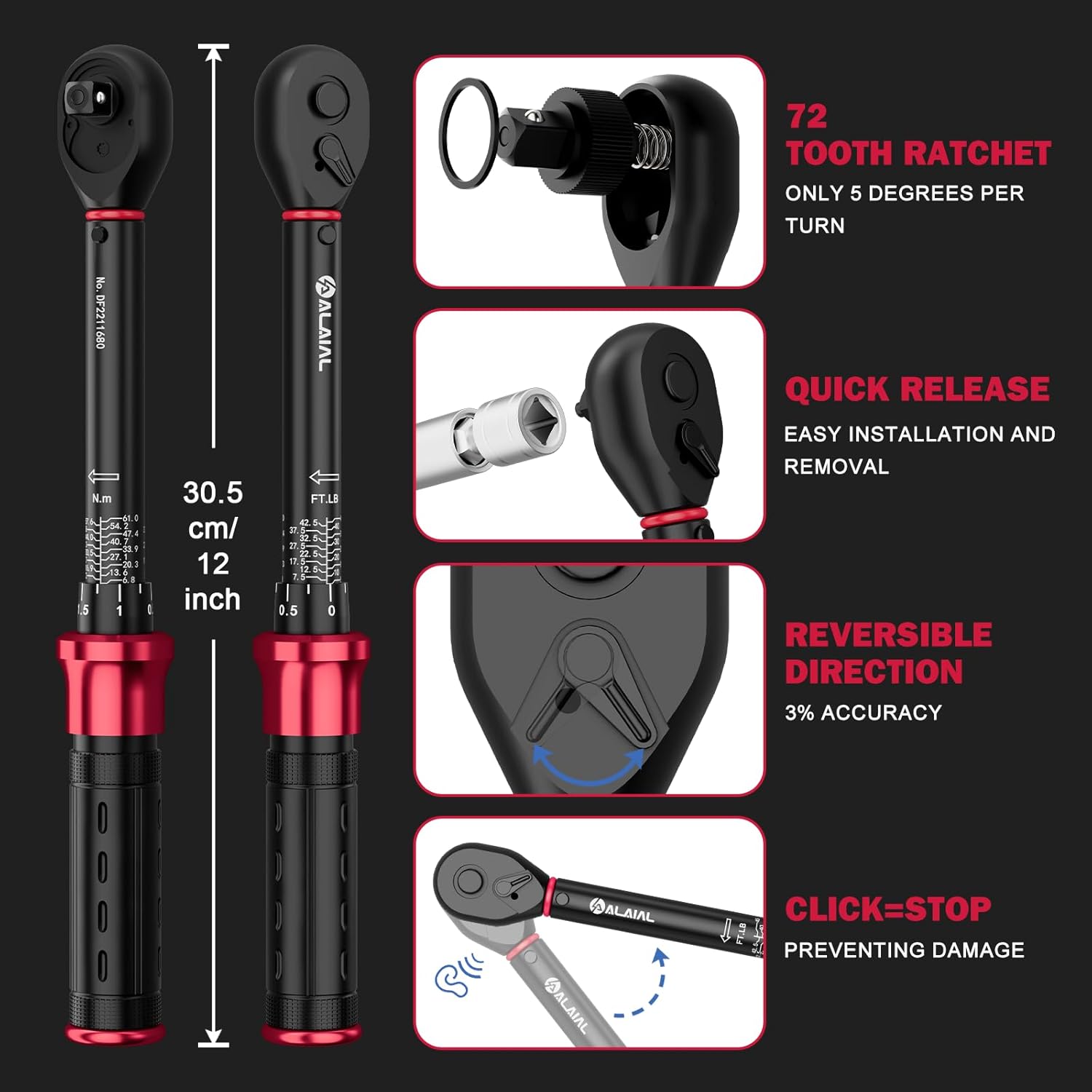 Magnetic Spark Plug Socket Set with Torque Wrench 3/8 Drive, 5-45 ft.lb/6.8-61 Nm, 5PCS Swivel Spark Plug Socket Set with Torque Wrench, Spark Plug Socket (14mm/16mm/5/8-inch), 10" Extension Bar