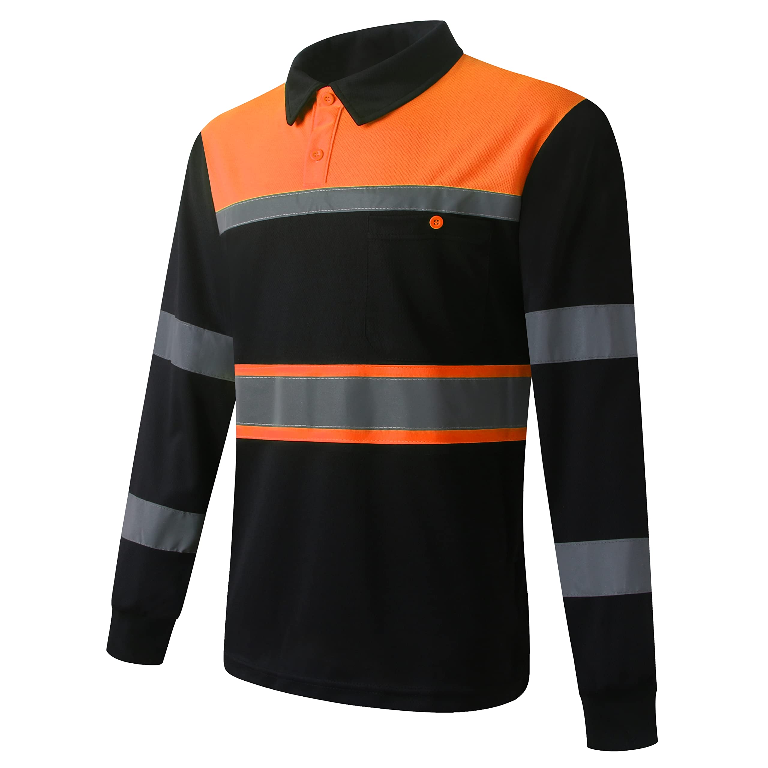 - HoliSecure Safety Shirts for Men,High Reflective Men Polo Shirts with Pocket,Short Sleeve Workwear Breathable