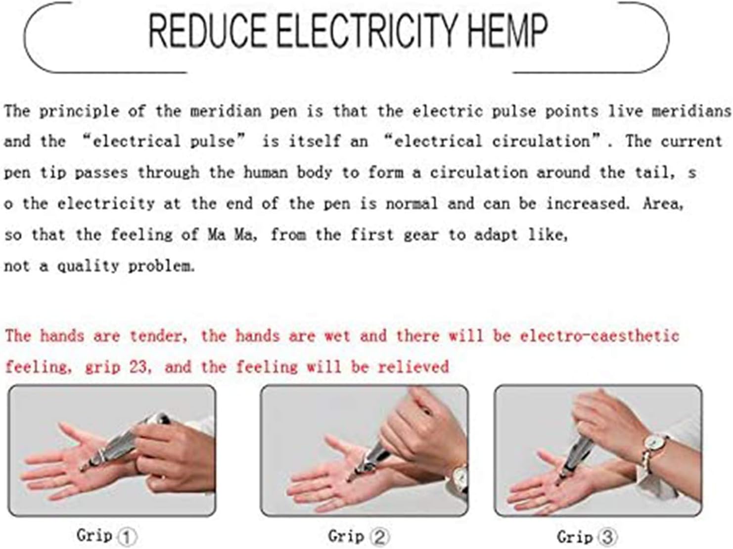 Operating instructions for power and strength adjustment on the acupuncture pen