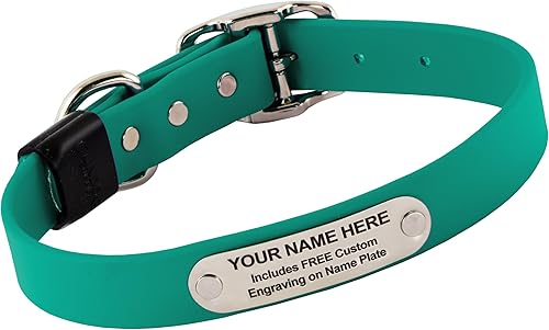 Miniatura 28 de Collar de perro personalizado, nailon ajustable, grabado de texto personalizado, varios colores (naranja cazador)