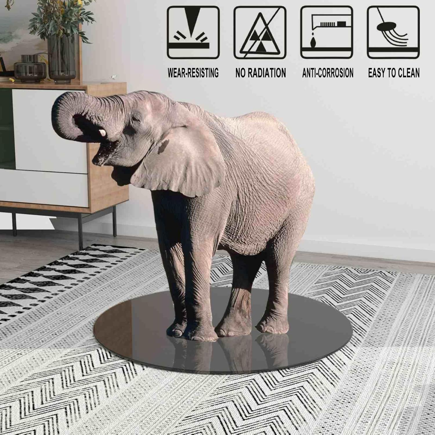 Inch Round Black Tempered Glass Table Top - 1/4 Inch Thick with Polished Edge - Heat & Scratch Resistant - for Coffee Tables, Dining Tables, Patio Tables, Office Desks