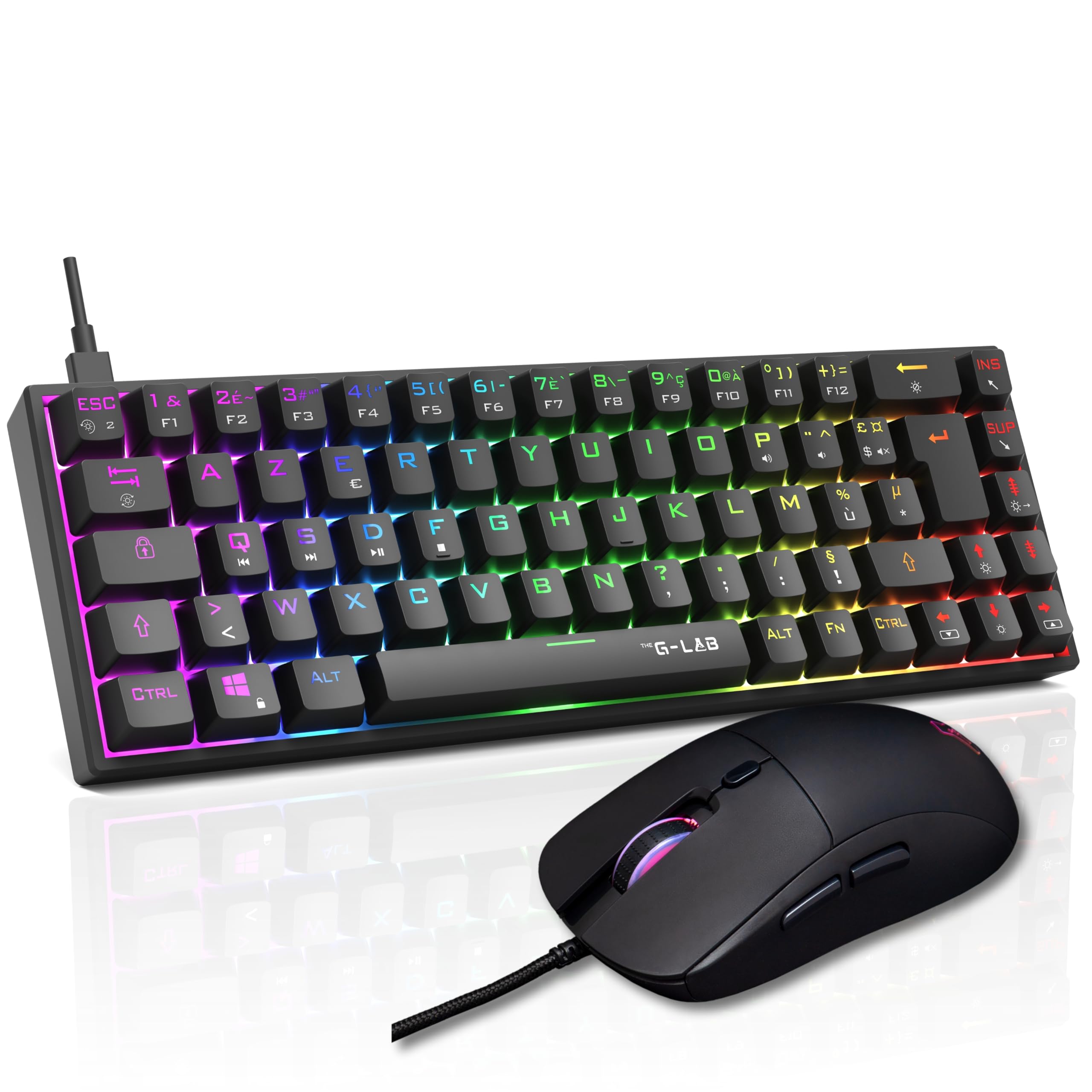 The G-Lab - Combo Titanium - Pack Clavier Gamer & Souris Gaming