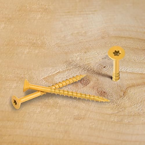 Miniatura 8 de Eazy2hD Tornillos de madera para exteriores # 10 x 2-12 pulgadas, tornillos T25 Star Torx Drive, 377 tornillos autorroscantes de acero de cabeza