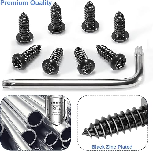 Miniatura 3 de 8 juegos de sujetadores antirrobo de acero inoxidable para matrícula, kits de tornillos a prueba de óxido y antivibración para matrícula (antirrobo)