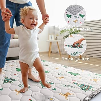 Baby Play Mats for Floor Pads Cushioned Playmat for Babies 50x50 Playpen Mat Mattress Thick Padded for Baby Essentials Toddle Infant Tapete Para Bebes Blanket Childrens Game Activity Crawling Carpet