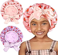 YANIBEST 2 PCS Toddler Bonnet Silk Satin Bonnet for Kids Sleeping Cap Curly Natural Hair Kids Bonnets for Girls Boys