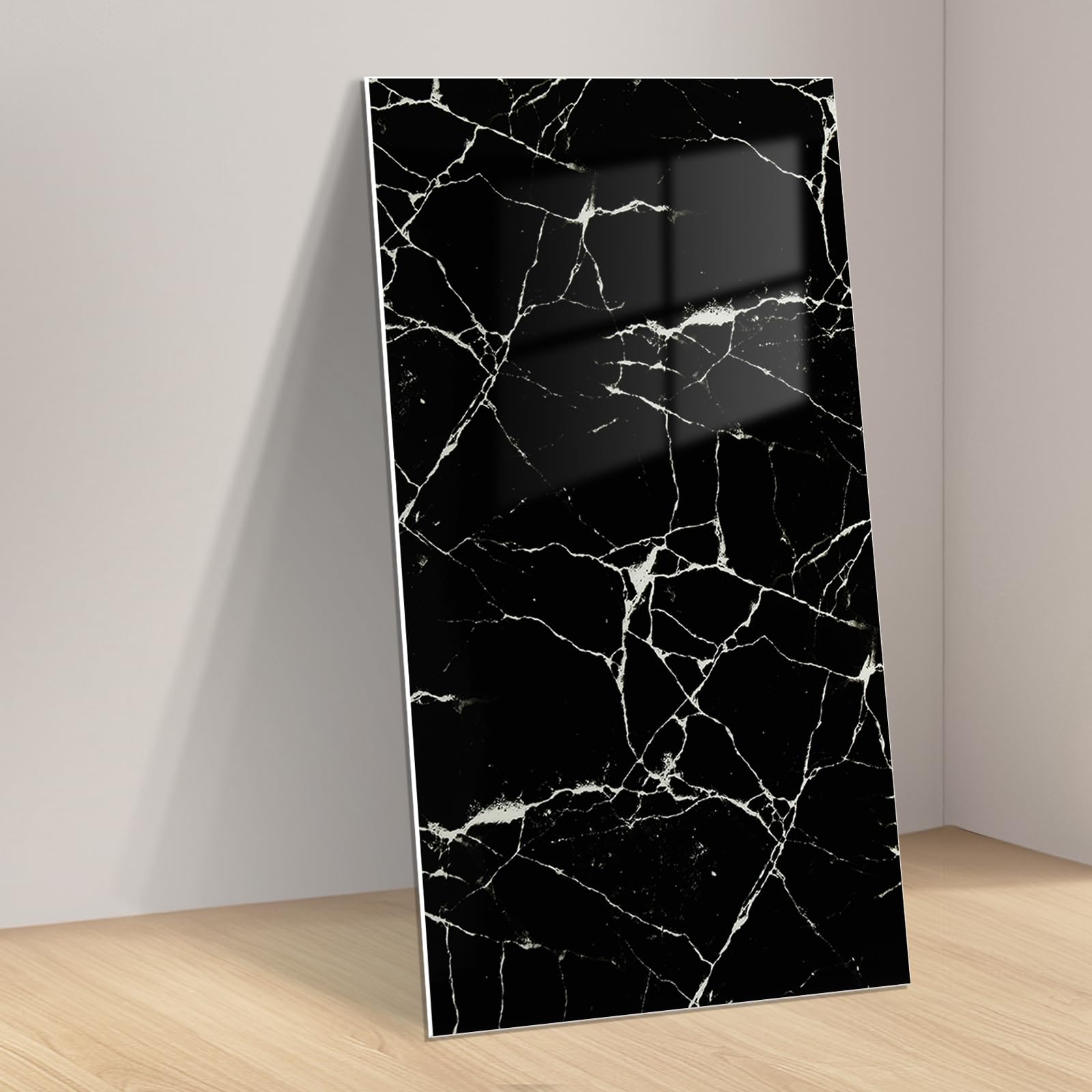 Takezuaa 20Pcs Self Adhesive Wall Tiles Marble, Tile Stickers Black 30x60cm, Peel and Stick on Tiles for Bathroom Kitchen Backsplash Waterproof Removable — image 1