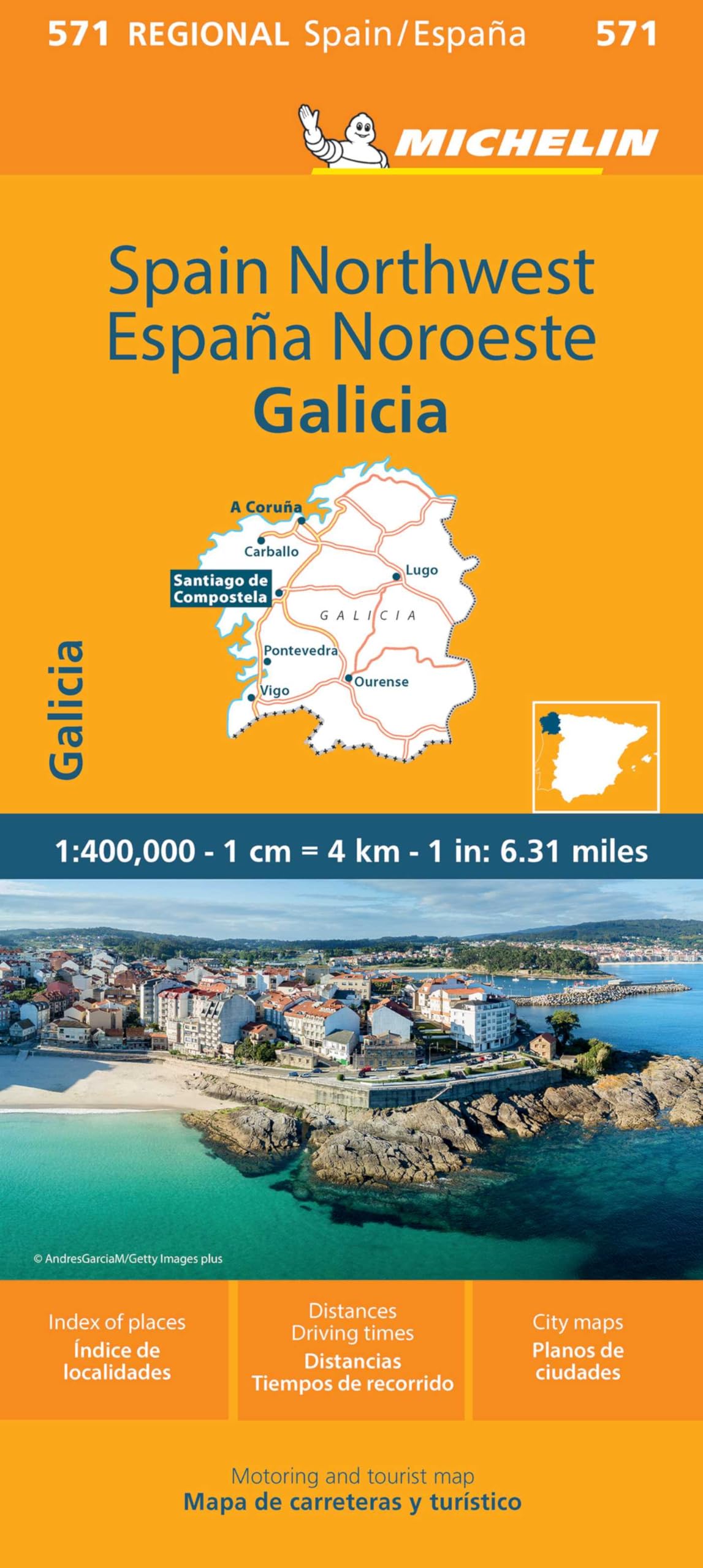 Galicia - Michelin Regional Map 571: Straßen- und Tourismuskarte 1:400.000 (Michelin Maps, 571)