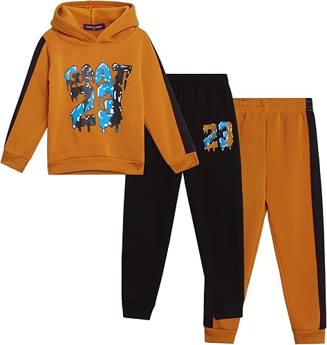 Retro Apparel Conjunto deportivo para niños, 3 piezas, sudadera con capucha y pantalones deportivos (2T-4T)