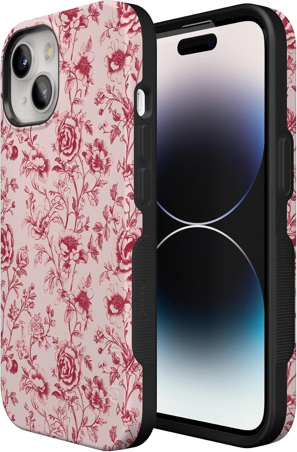 Casely iPhone 15 Plus Case | Vintage Belle | Floral Toile | Bold Protective Design | MagSafe Compatible Design