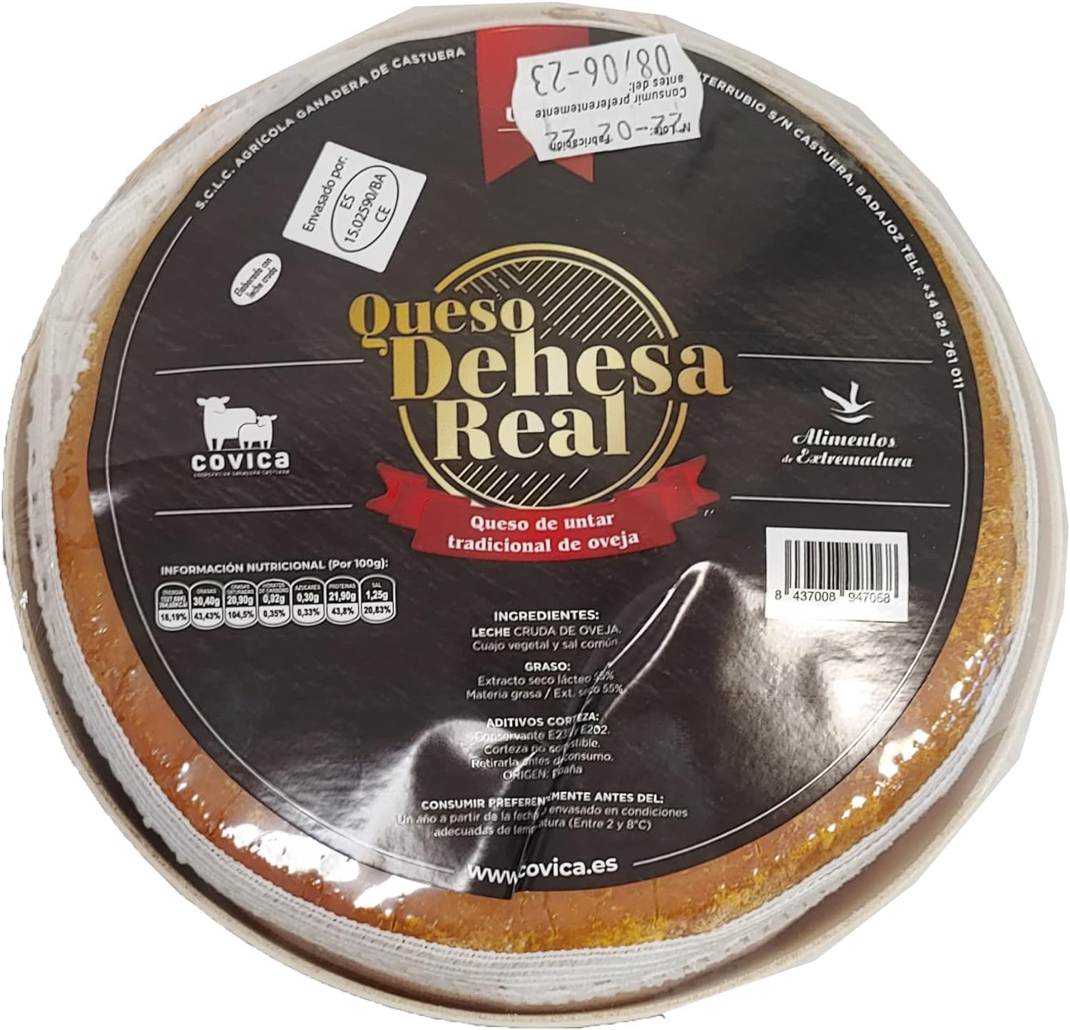 Dehesa Real Queso de la Serena de Extremadura 850 g queso para untar oveja