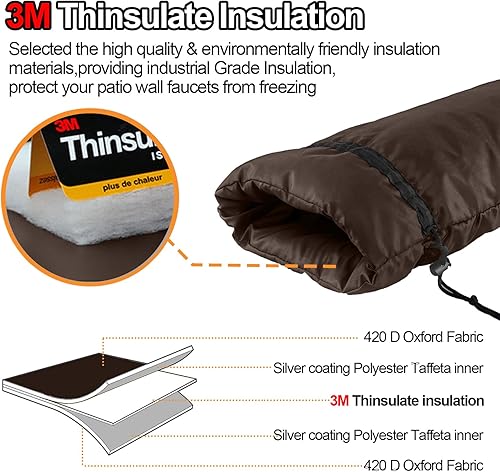 Vista 35 de Cubierta extendida para grifo de exterior para parque de caravanas, aislamiento Thinsulate 3M, protector de congelación para invierno y verano, 35