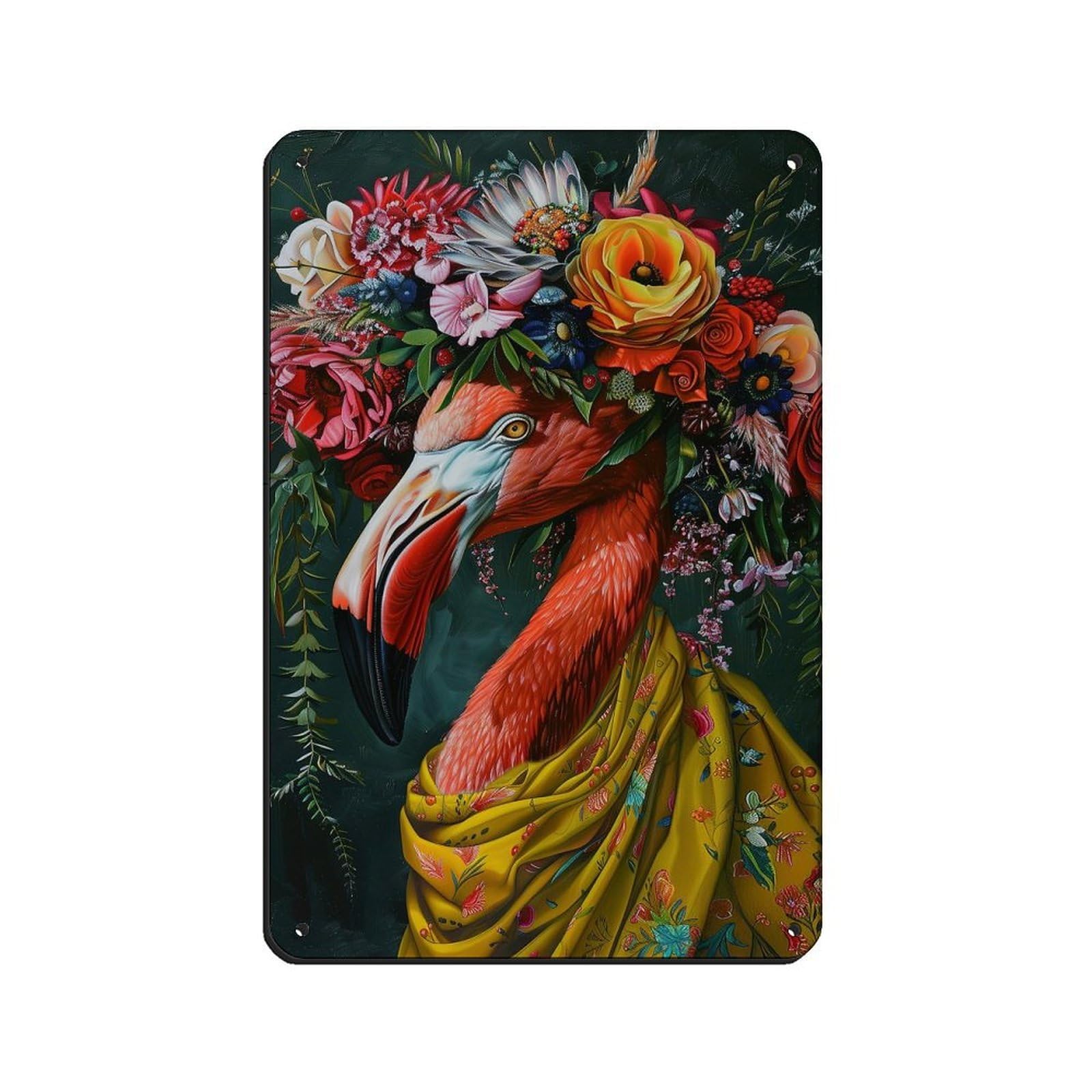 Matisse Floral Flamingo Poster Retro Poster Metal Tin Sign Chic Art Retro Iron Painting Bar People Cave Cafe Family Garage Poster Wall Decoration 8x12inch(20x30cm)
