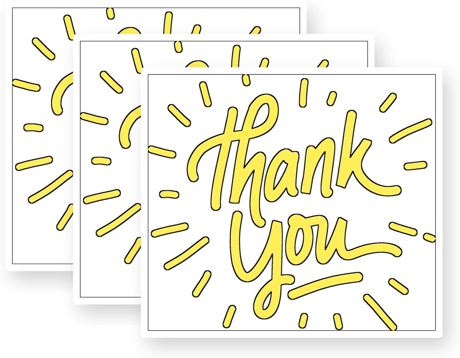 Thank You, Thank You Vinyl Stickers 3 Pack 3 Inch