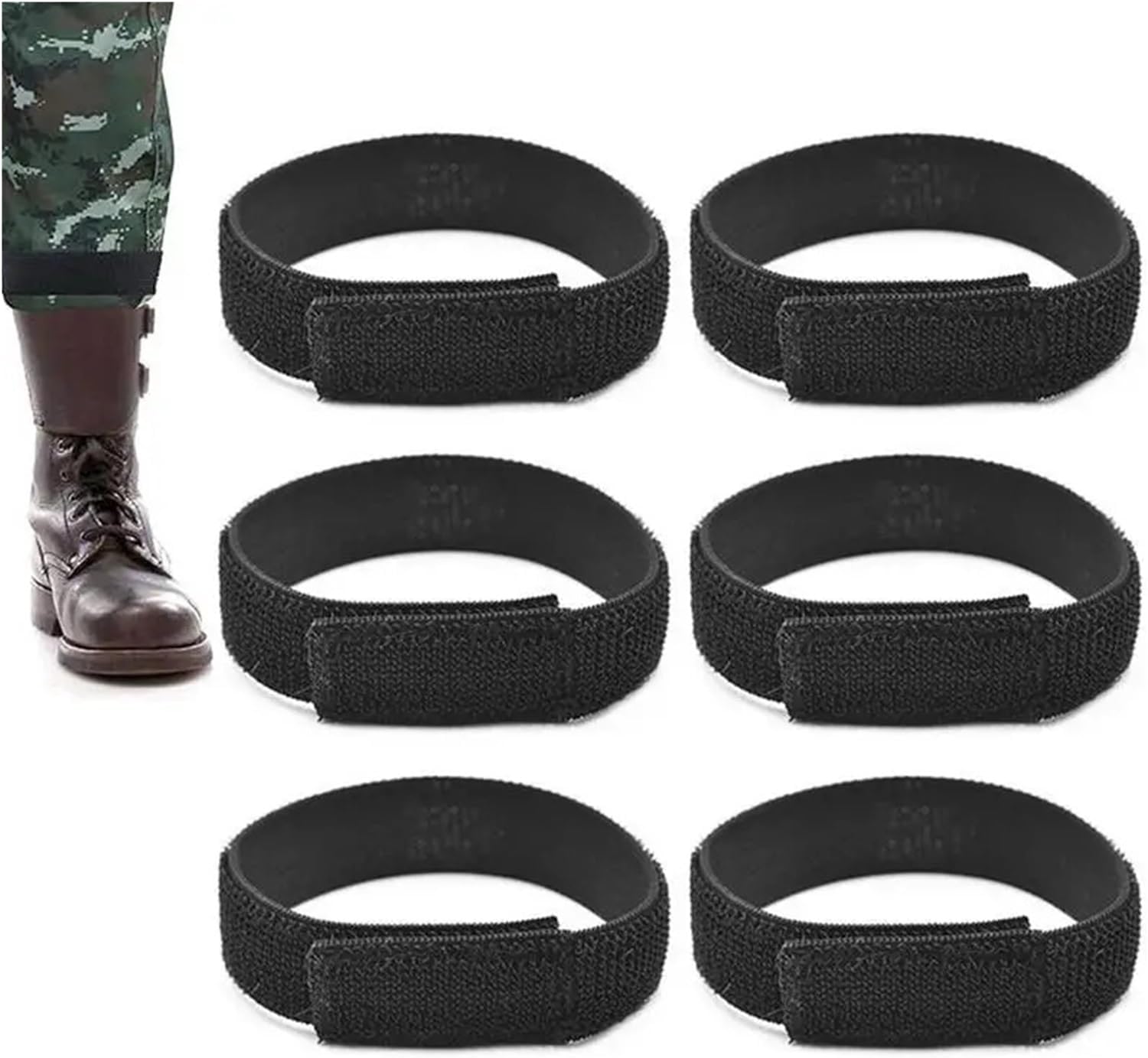 24 Pcs Trousers Blouses Straps 6X Hook and Loop Design Elastic Boot Bands Polyester Nylon Adjustable Cowboy