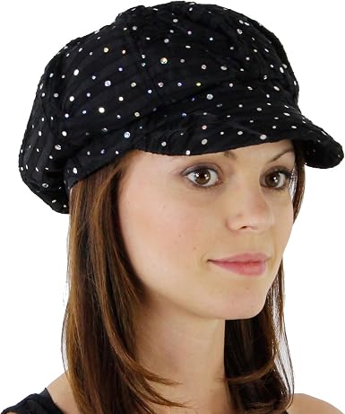 Glitter Sequin Trim Newsboy Style 