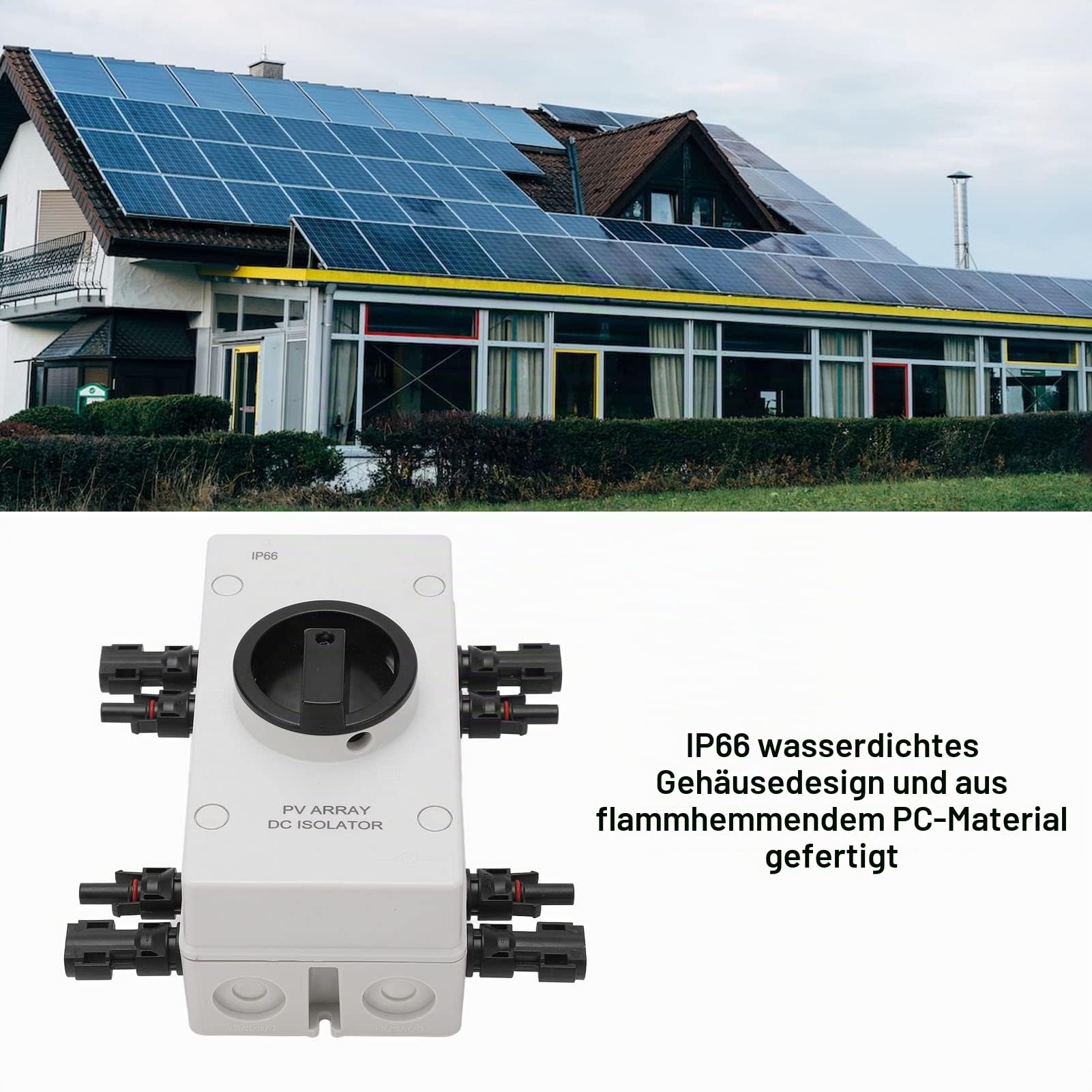 Steuerschalter, IP66 Wasserdichter Gleichstrom 1000 V 32 A für Stromversorgungssysteme Solar-Trennschalter PV-Isolator für Stromversorgungssysteme
