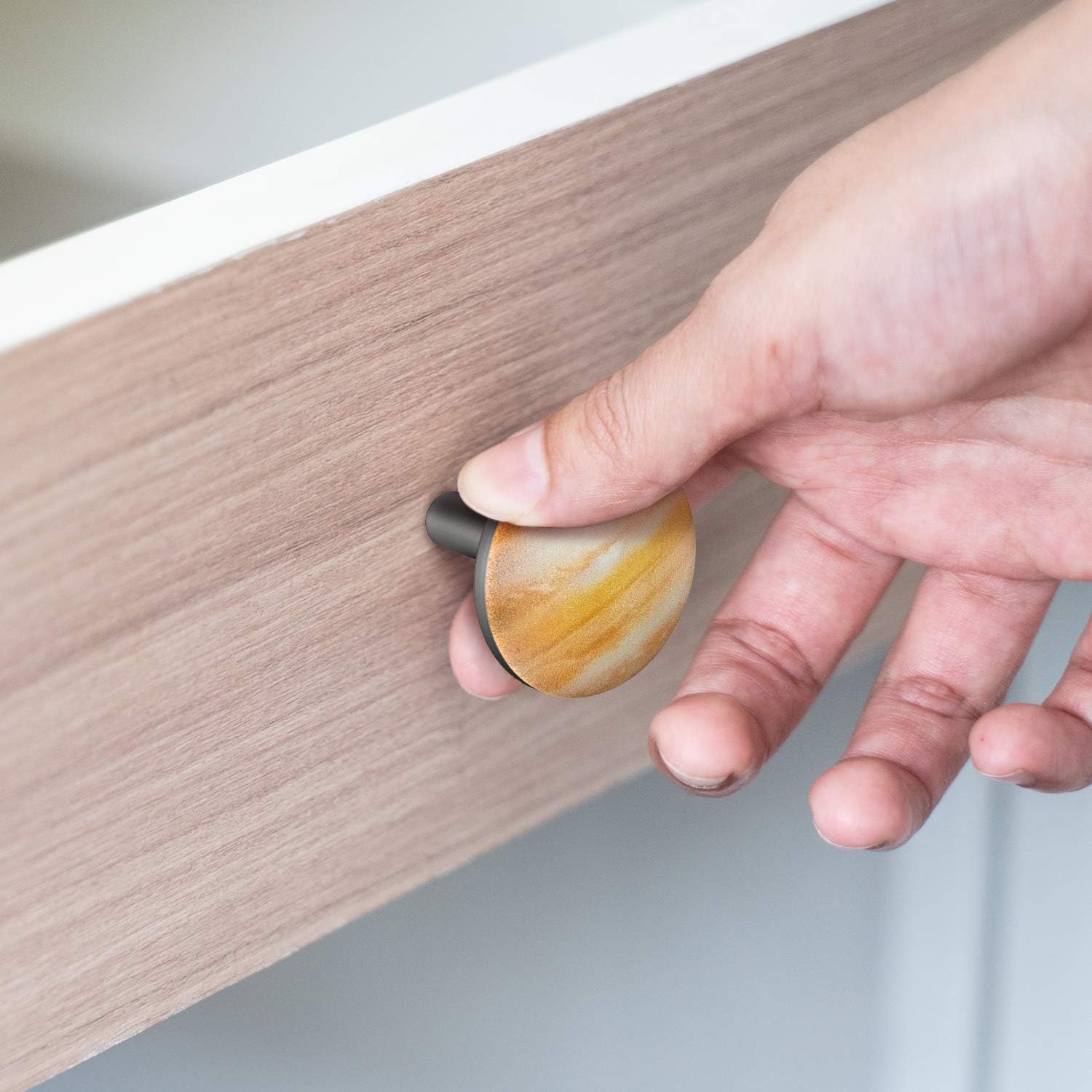 SHARE&CARE Cabinet Knobs 1.37''(35mm) Diameter with Constellation/Planet/Van Gogh/Circle Design Drawer Dresser Cupboard Wardrobe Pulls Handles, 12pcs (Planet)