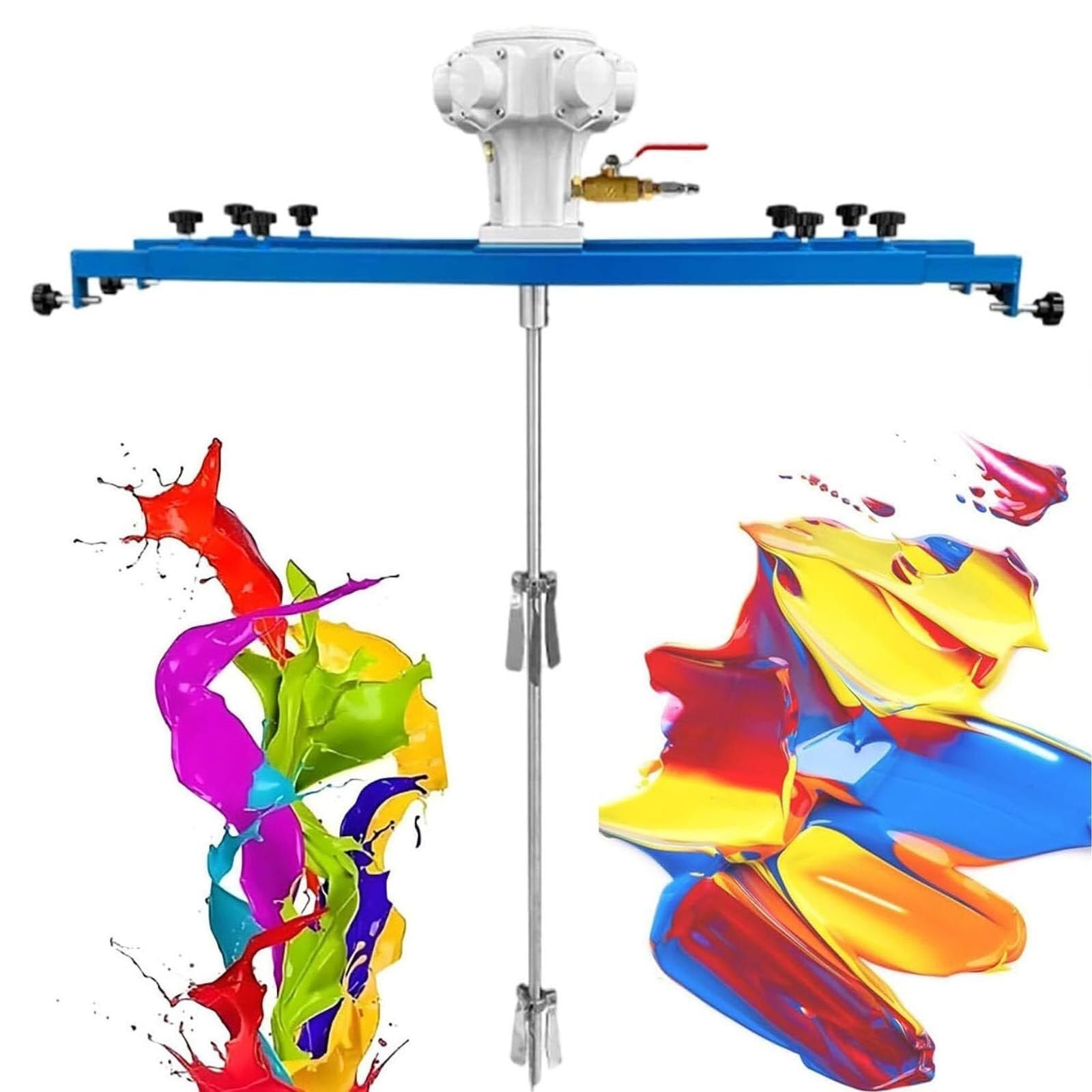 SBCGFY Pneumatic Paint Mixer For Ibc Tank, Air Agitator With Folding Propeller And Support Hanger, Ink Dissolver, 1 Ton/1000L Capacity, Efficient Paint Stirring,Large5Cylinder