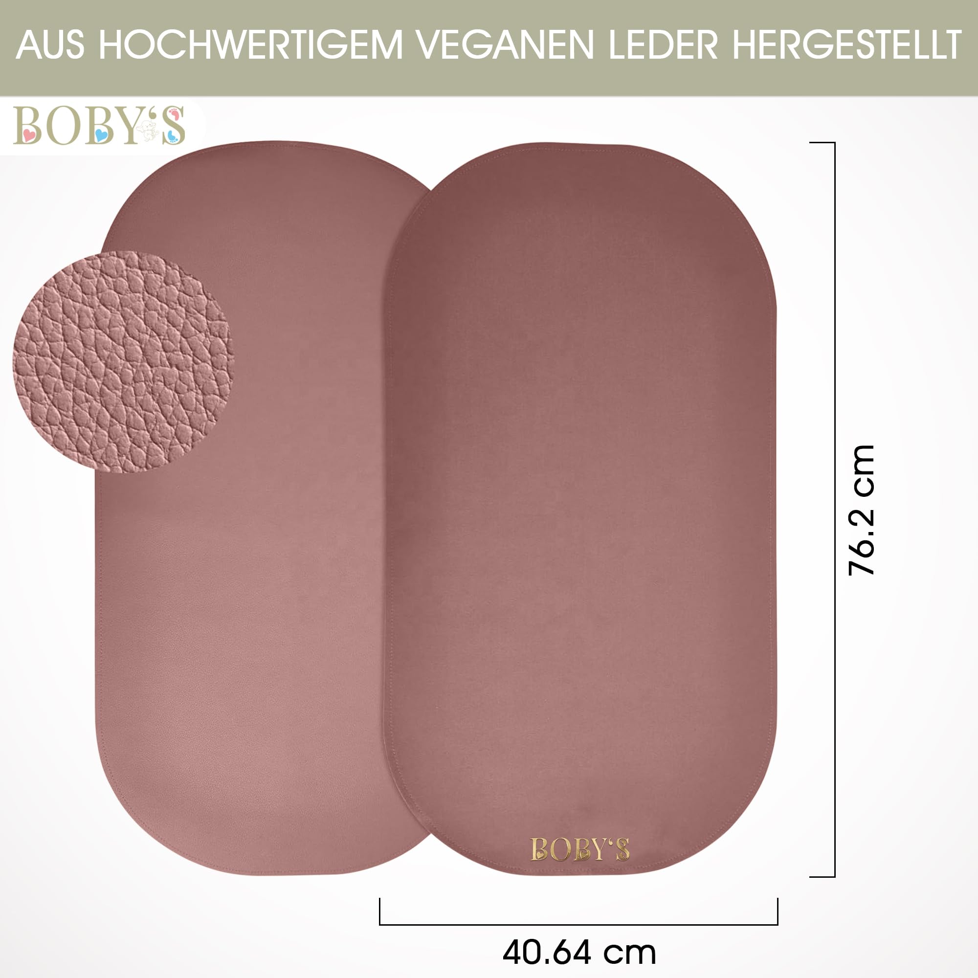 Wickelunterlage für unterwegs Baby Wickelmatte wasserdicht & abwaschbar faltbare Reise Wickelauflage aus veganem Leder Wickeltischauflage kompakt für Wickeltasche hygienisch Neugeborene (Pink)
