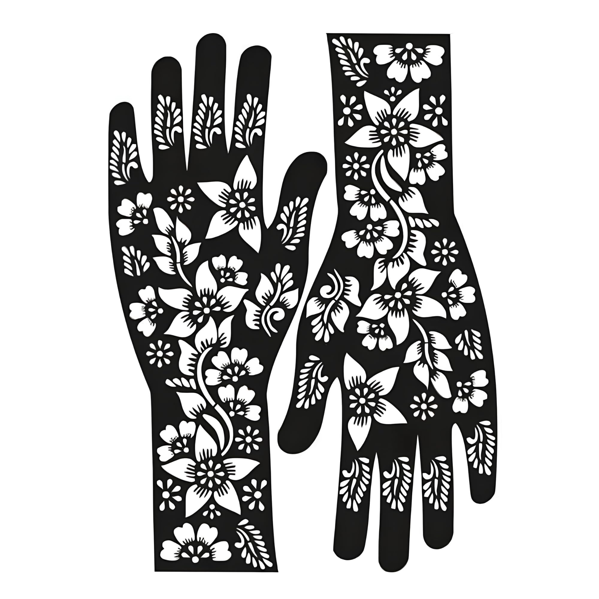 Full Hand Floral Mehndi Stencil Design | Reusable Henna Tattoo Stencil Template for Women & Girls | Easy DIY Mehandi Sticker | Arabic Flower Mehndi Pattern for Bridal, Wedding, Karwa Chauth, Teej, Eid & Festivals-image-8