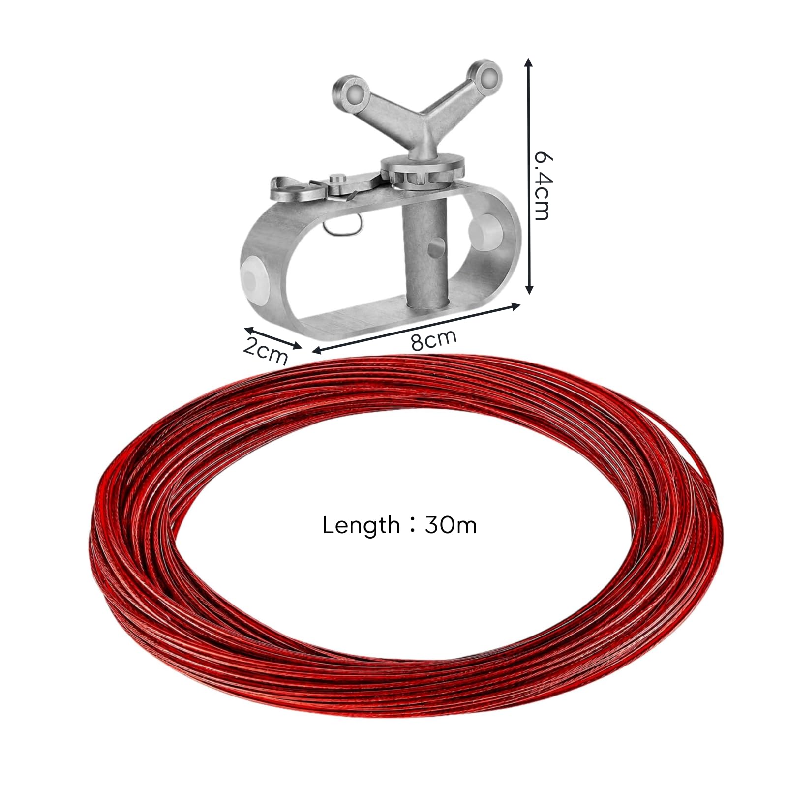 rockible Cabrestante Palanca para Cubierta Piscina Invierno Compacto Cubierta con Palanca, 30m