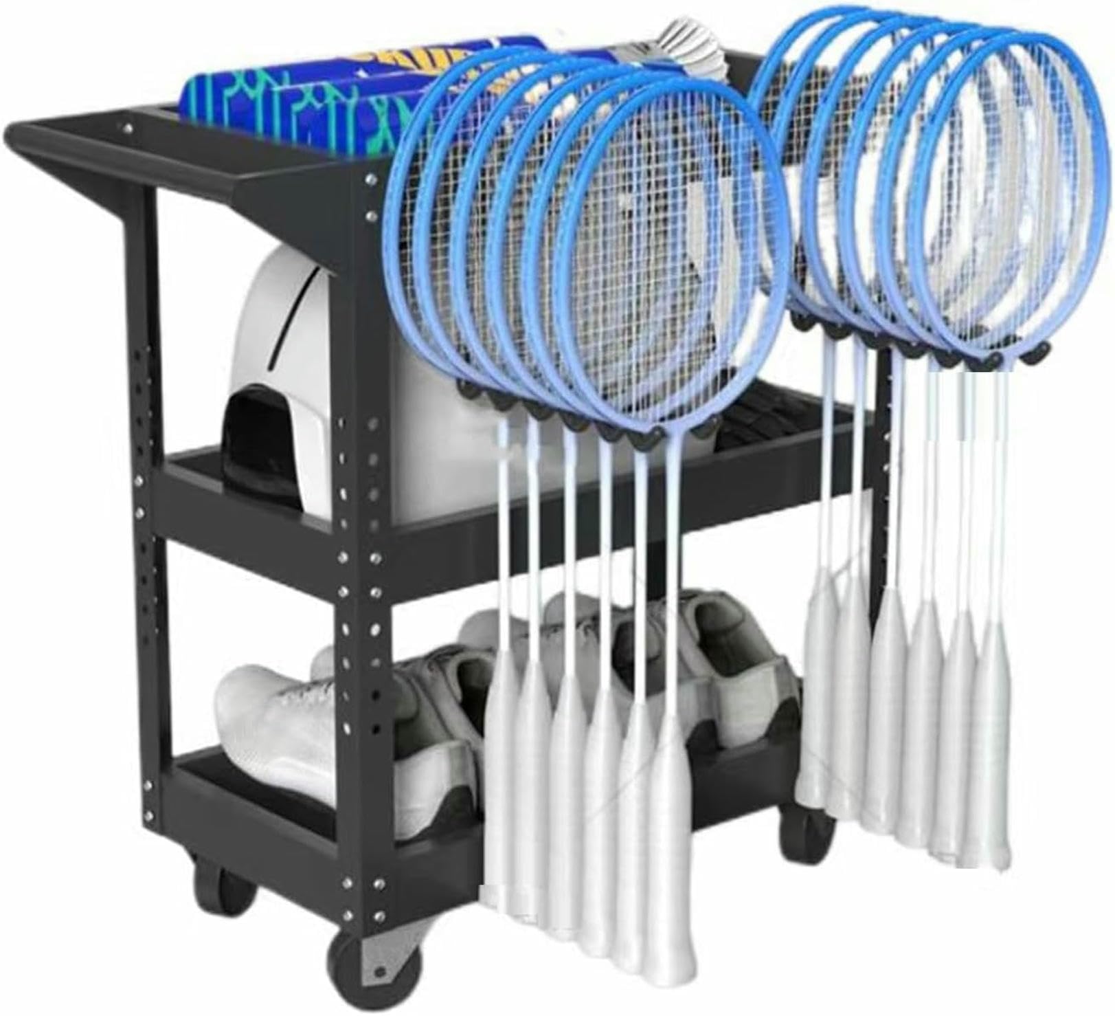 Chariot de badminton à roulettes pour éviter le désordre au gymnase