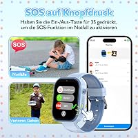 clleylise Gyerek Okosóra GPS-szel és Telefonnal, 4G Smartwatch Hangüzenet SOS IP68 Vízálló Játék Ébresztő Érintőképernyő Fiúknak Lányoknak 4 4