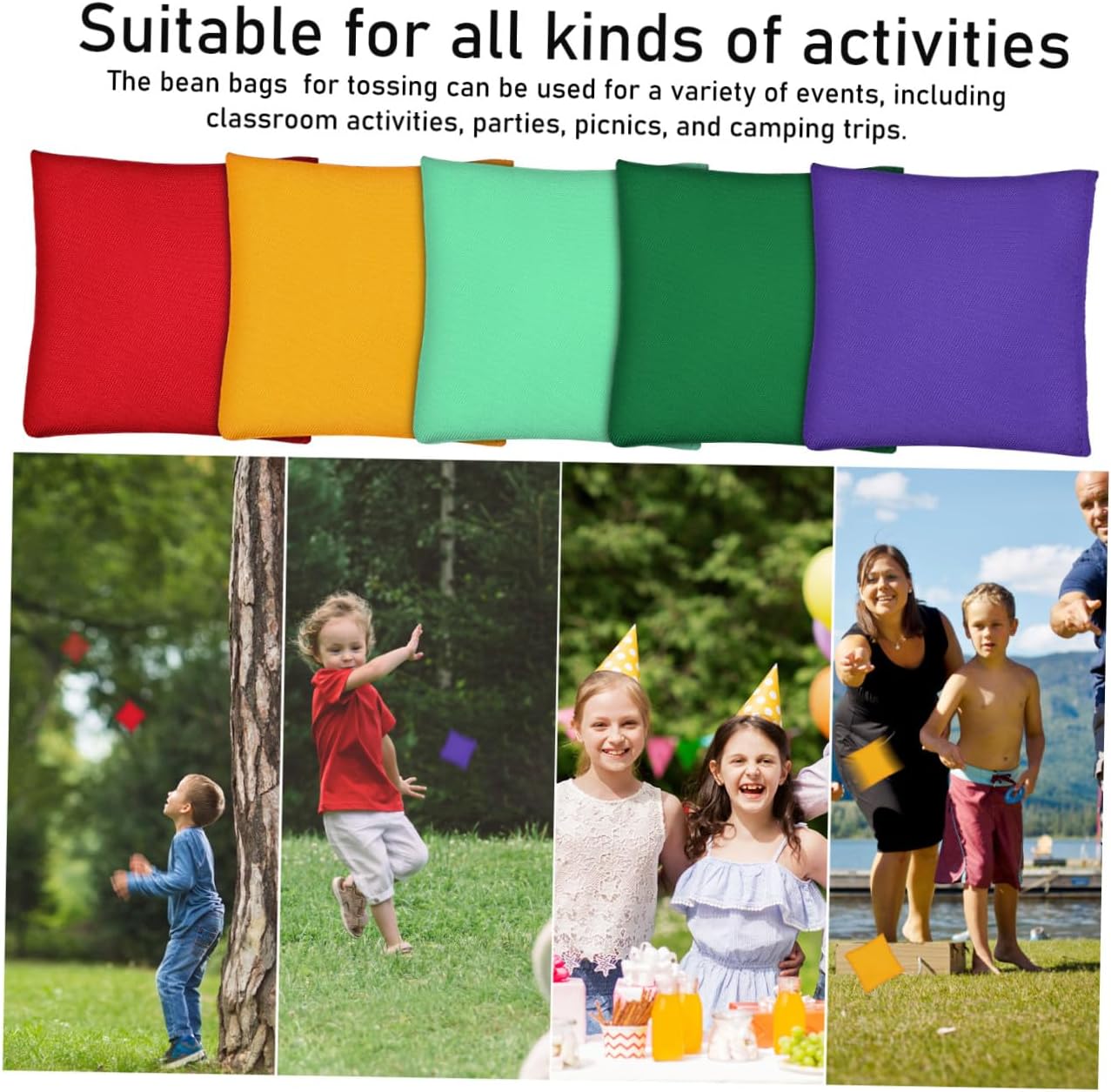 BESTYASH 20Pcs Bean Bags for Tossing Durable Bean Bag for Outdoor Games Fun Activities for Parties Picnics and Classroom Events Safe and Sturdy Construction