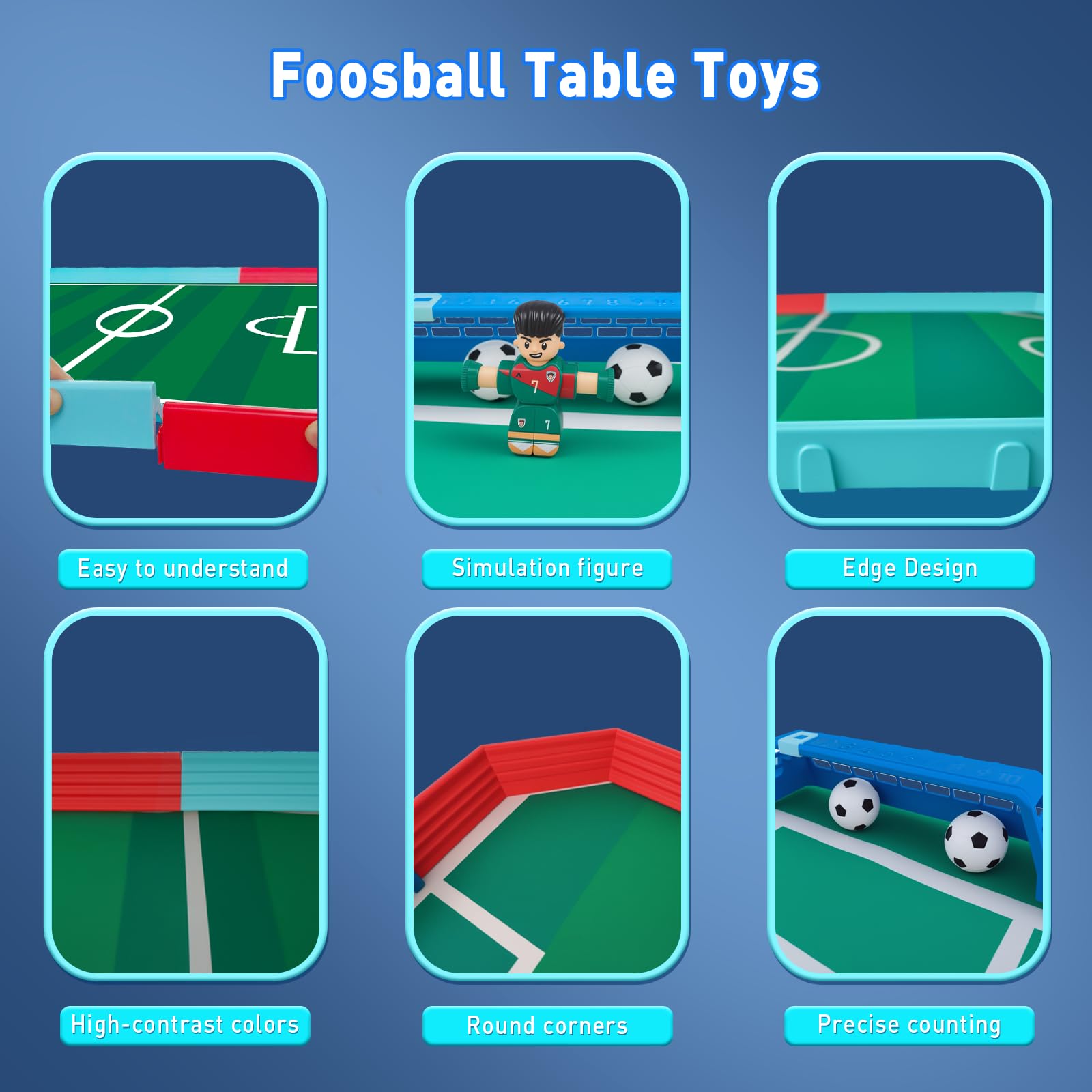 Football Table Soccer Board Game for Kids,Finger Football Games Pinball InteractiveToys,Perfect Indoor Party Sports Gift for 3 4 5 6 7 8-12 Year Old Kids Boys Girls - Image 4