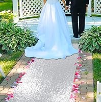 Vista 9 de ShinyBeauty Pasillo de Lentejuelas Negras Brillantes de 2 pies x 15 pies Alfombra Brillante para Bodas, Graduaciones, Fiestas, Alfombra Negra