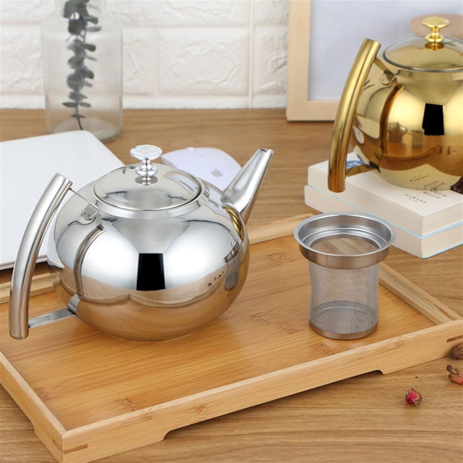 Hervidor eléctrico Hervidor eléctrico para hervir agua Hervidor de té Hervidor de agua de acero inoxidable 304 Cafetera Tetera con filtro Herramienta de cocina para restaurante Hotel 1.5L /