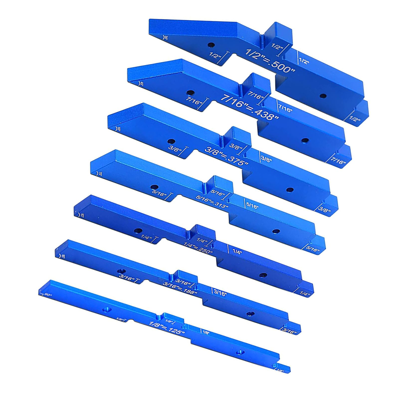 Router Table Setup Rod Set, 7Pcs Precisions Aluminum Setup Blocks Height Gauge Set, Blocks Woodworking Tool Woodworking Gauges