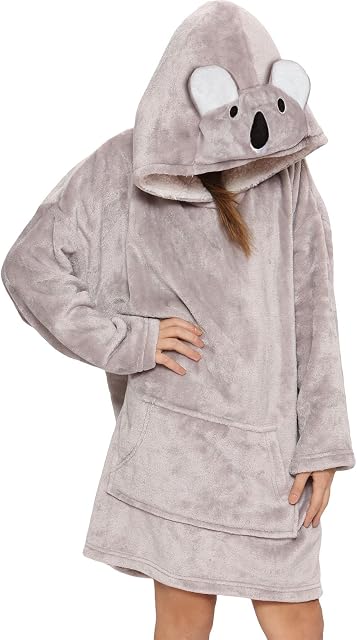 A2Z Unisex Mens Ladies Oversized World Book Day Hoodie Animal Snuggle Blanket Super Soft Warm Fleece Kangaroo Pocket