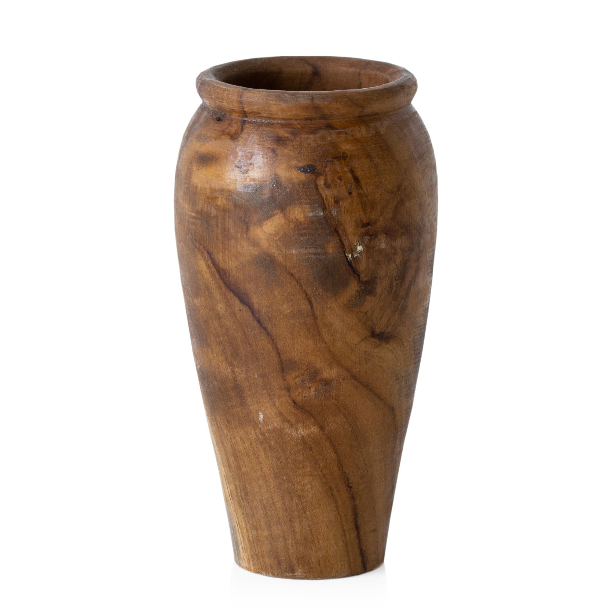 Prodbuy Teak Root 24.5cm Tall ''Shallow'' Vase Natural Wooden Decorative Home Decor Ornament