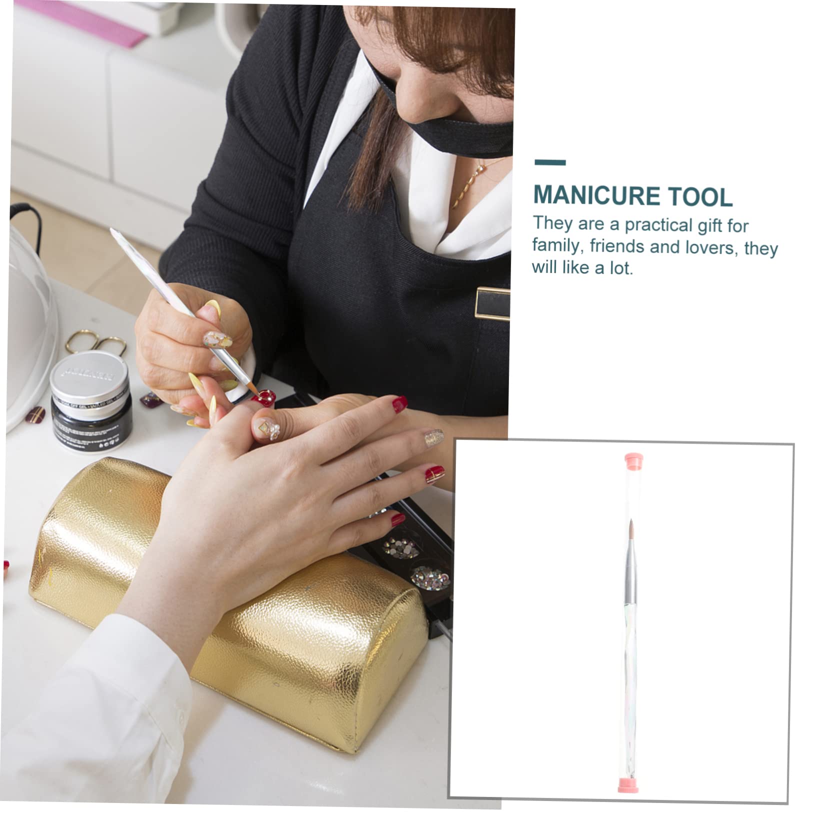 FOMIYES 3 Pezzi Nail Art Unghie Gel Unghie Strumento Manicure Pennelli Nail Art Pennello Penna Pittura Pennello Smalto Pennello Assorbimento E Flessibilità