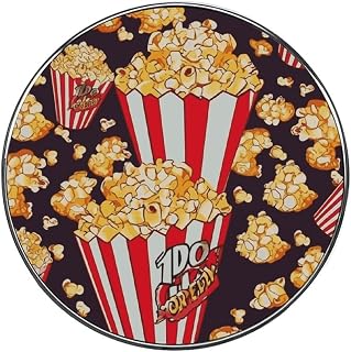 Popcorn Print Fridge Magnet Sticker, Round Magnets for Kitchen, Alloy Refrigerator Magnetic Freezer Decor Accessories, Home, Cabinet, and Photos, DIY, Art Projects