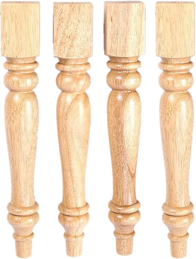 tonchean 14 inch Wooden Furniture Legs Set of 4 Unfinished