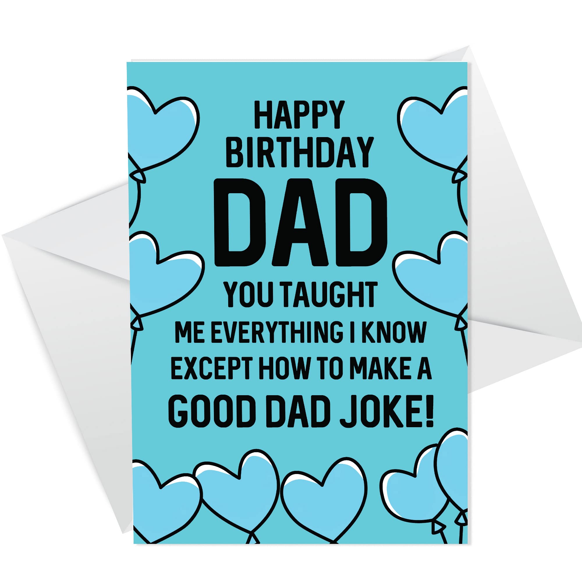 RED OCEAN Funny Birthday Cards For Dad Joke Dad Birthday Cards From Daughter Son Funny Card For Him