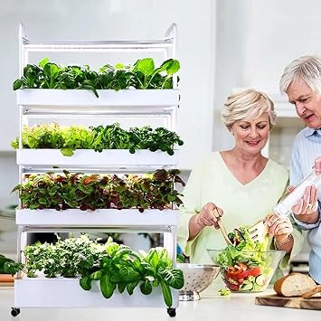 Indoor Garden Hydroponic Cultivation System Kit, 48/64/90/120 Hole Hydroponic Tower Set with LED Grow Light, Hydroponic Vertical Tower Automatic Watering Cultivation System, For Vegetable Planting