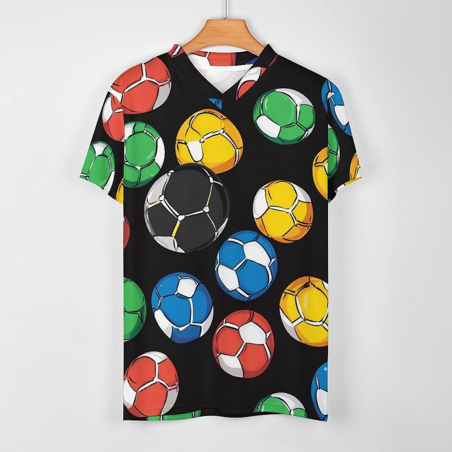 Soccer-Football Mens Football Jersey Breathable Shirts Tees V Neck Tshirts Summer Tops